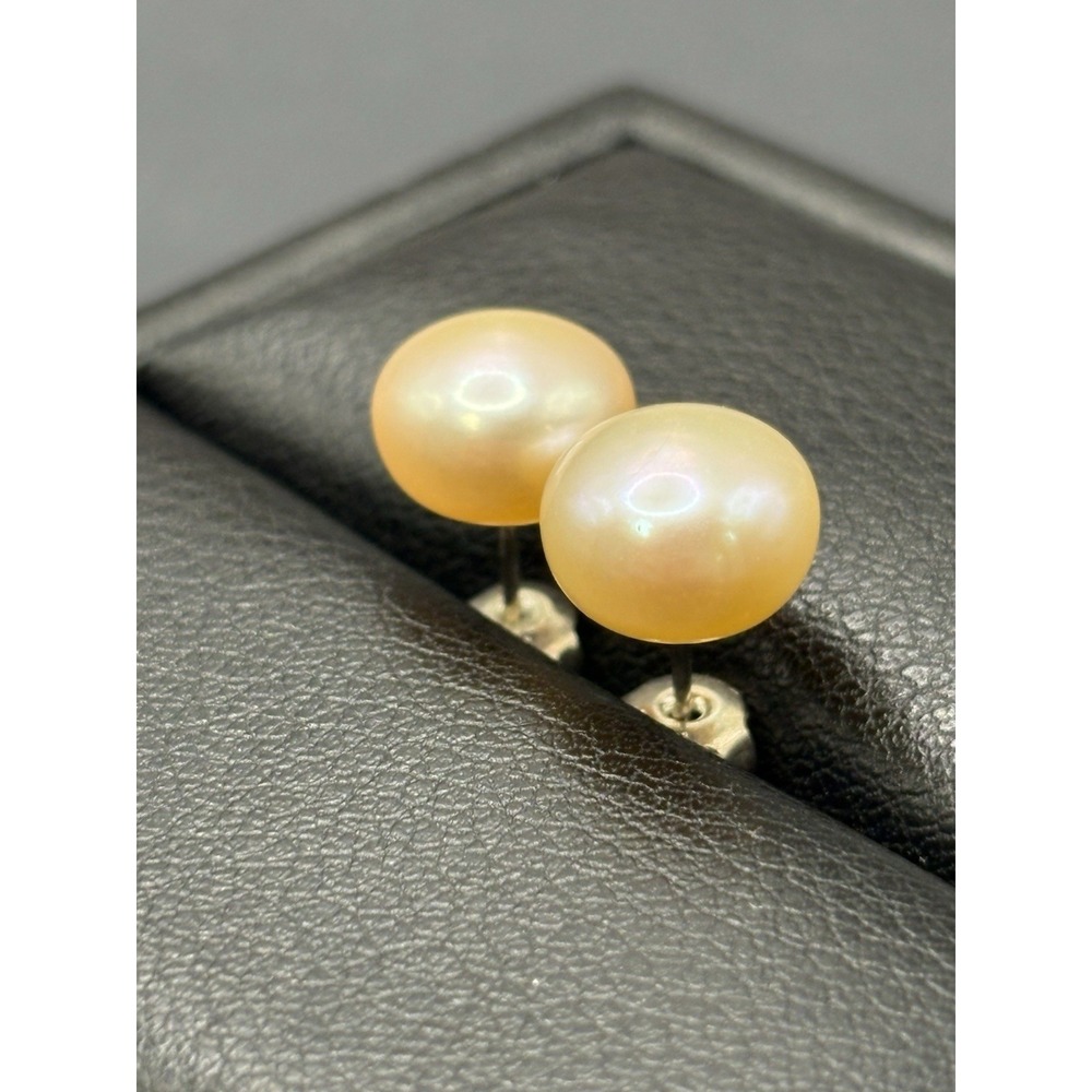 Vintage Sterling Silver 9.5MM Stud Earrings 925 E13